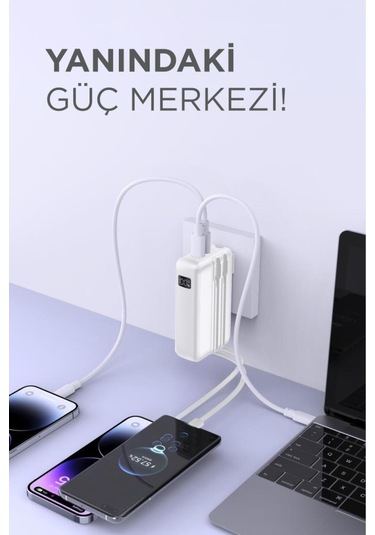 1027 20000 Mah Type-c Lightning 22,5 W Hızlı Şarj Dijital Göstergeli Powerbank Siyah