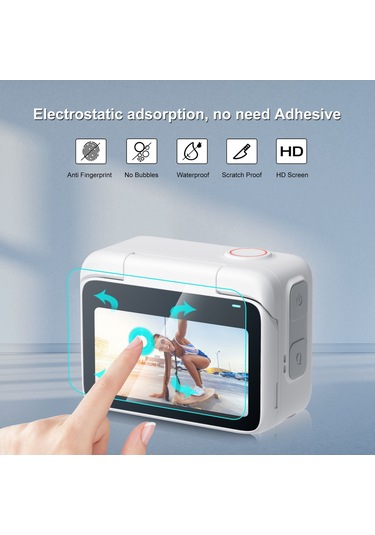 Insta360 Go 3 / Go 3s Puluz 2'si 1 Arada Ekran Ve Lens İçin Temperli Cam Film Şeffaf