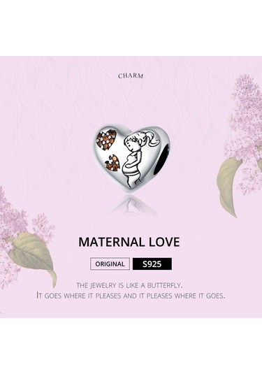 S925 Ayar Gümüş Hamile Kadınlar Anne Aşk Boncuk Dıy Bilezik Kolye Aksesuarları Çok Renkli