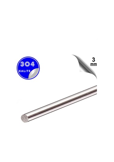 Paslanmaz Çelik Ø3mm Çubuk Mil 304 Kalite 1 Metre