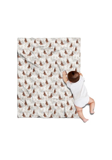 At Desenli 30x40 Flanel Polar Battaniye, Yumuşak Ve Rahat-a8 Horse Floral Head