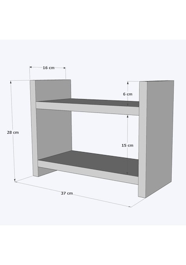 Bicabin Bicabin Denis Pratik Tezgah Üstü Raf, Duvar Rafı, Kavanoz