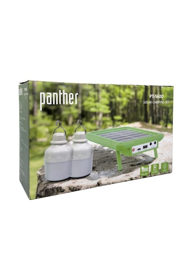 Panther Solar Güneş Enerjili Şarjlı Kamp Seti 2 Ampullü