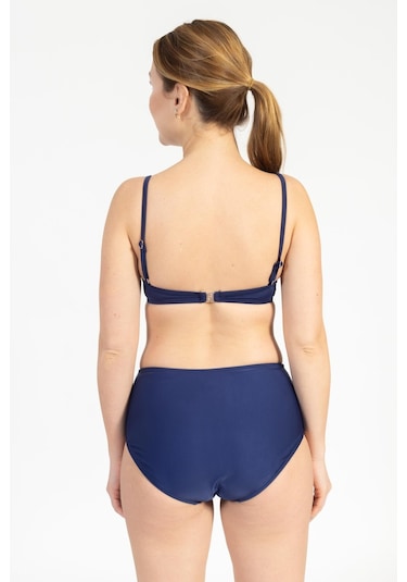 Pemilo Kadın 718 Yüksel Bel Kaplı Bikini Takımı Lacivert-lacivert 37141 - 1