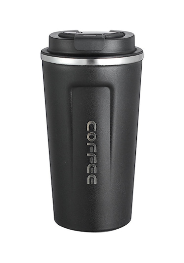 Hombey Akıllı Sıcaklık Gösteren 304 Çelik Termos Bardak, Dokunmatik Ekran, Çift Katlı Vakumlu, Araçta Kullanıma Uygun, Siyah 510ml Siyah