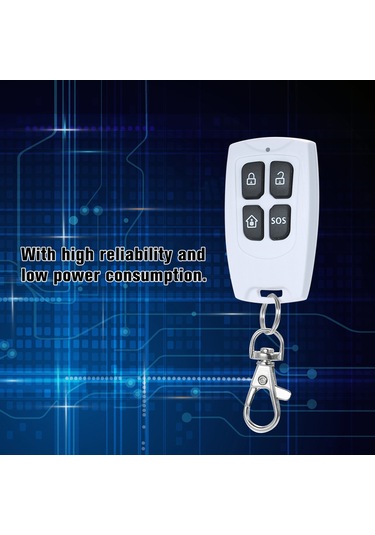 Dianziye 433mhz 1527 Protokolü 4 Tuşlu Kablosuz Kumanda Güvenlik/çıkış/evde/acil - Ağ Geçidi İle Çalışır - Cr2032 Pil Dahil