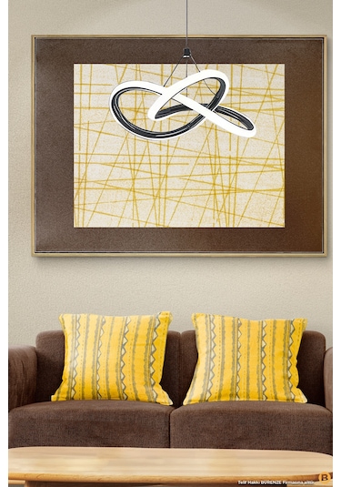 Modern Tekli Sarkıt Power Led Avize Siyah Beyaz Işık Ledli Avize Siyah