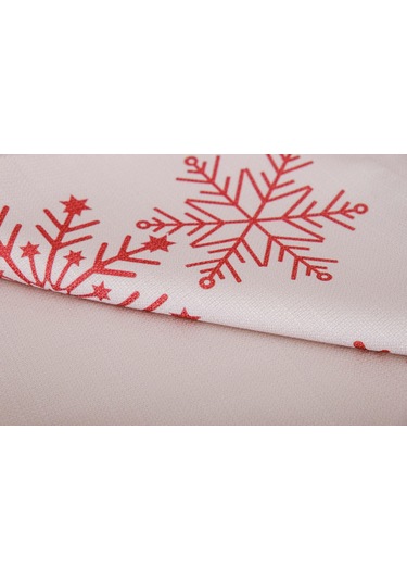 Finezza Kartanesi Baskılı Kumaştan Beje Kırmızı Kırlent 45x45 -1376