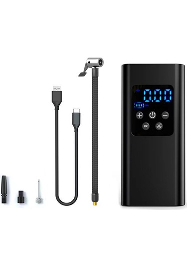 Yaozixa 12v Usb Şarj Edilebilir El Tipi Pompa, 150psı Maksimum Basınç, Otomobil/motosiklet/bisiklet/toplar İçin, 2x2000mah Pil, St-5525 Siyah