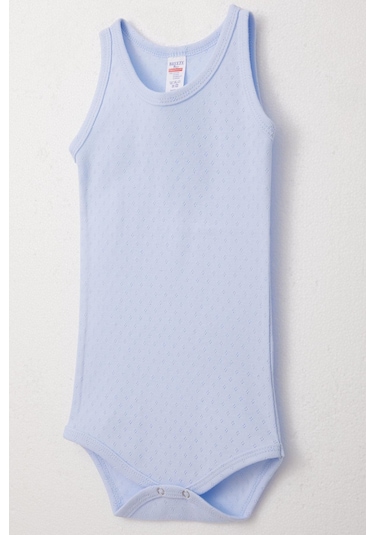 Breeze Erkek Bebek Çıtçıtlı Atlet Zıbın Body Jakarlı 9 Ay-3 Yaş, Açık Mavi Açık Mavi