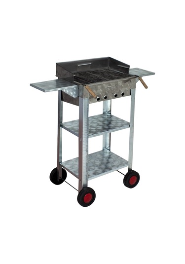 Metehan MTH-74 Pervazlı - Kanatlı - Maltız Izgaralı - Dört Tekerlekli Battal Boy Mangal