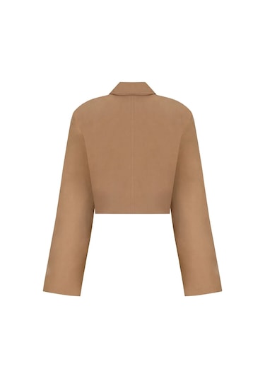 Whenever Company Camel Renk Koton Crop Ceket Camel