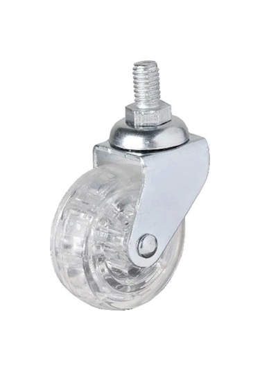 326 - 50x20 Mm Şeffaf Makaralı Vidalı Teker 4 Adet Çok Renkli