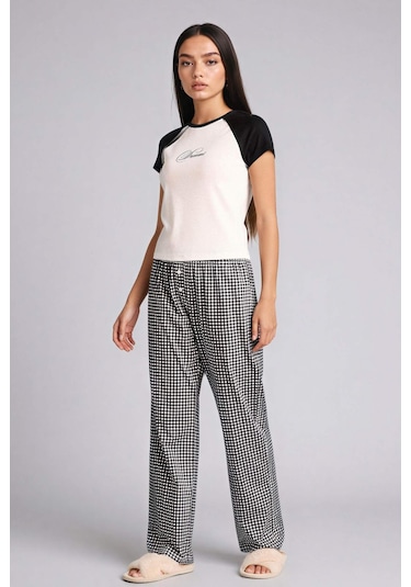 Defacto Pijama Takımı Üst Kareli Alt G8522AX26SP