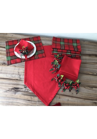 Yılbaşı Sofra Sunum Amerikan Servisli Set Çok Renkli