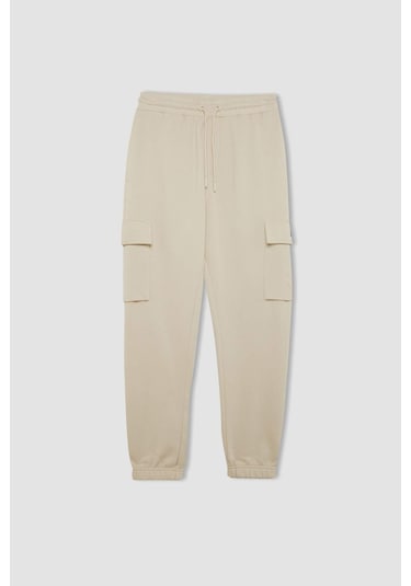 DeFacto Regular Fit Jogger Eşofman Altı Basic Düz Kargo Cepli Lastikli Paça D5252AX25SPBG155