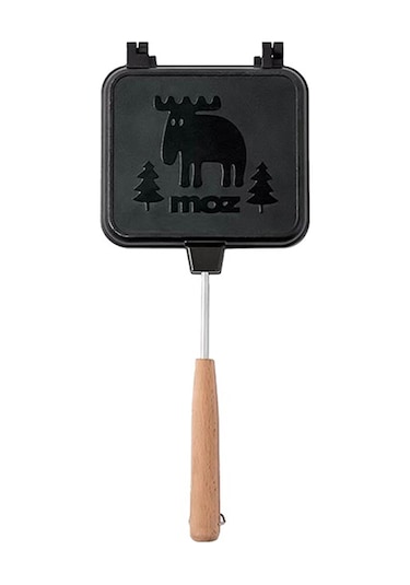 Çift Taraflı Sandviç Tavası Yapışmaz Izgara Kızartma Tavası Ekmek Tostu İçin Siyah