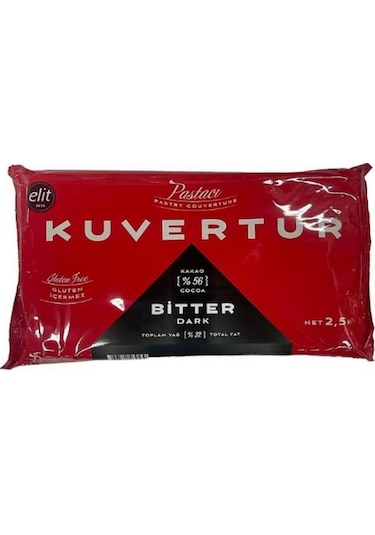 Elit Bitter Kuvertür %56 Kakao Pastacı Seri 2500 G