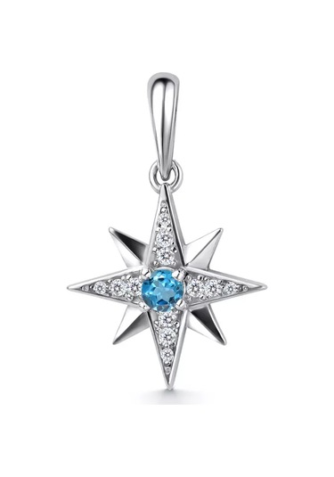 Gold Plaza Jewelry 925 Ayar Gümüş Yıldız Küpeler Taşlı Boyun Zinciri 188944892 Gri