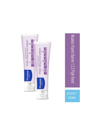 Mustela Vitamin Barrier 1.2.3 Pişik Kremi 50 Ml 2 Adet