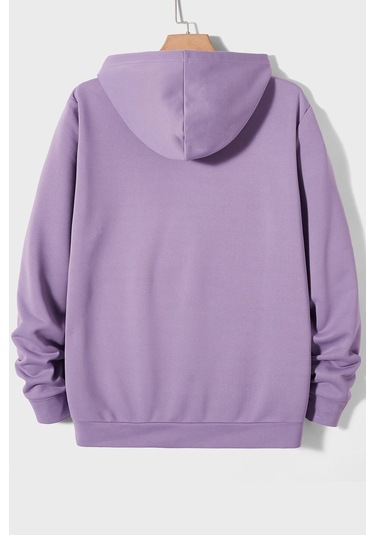 Unisex Metalica Baskılı Oversize Sweatshirt Lila