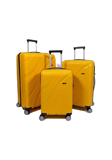 Ehs Unisex Sarı 3'lü Set Valiz Sarı