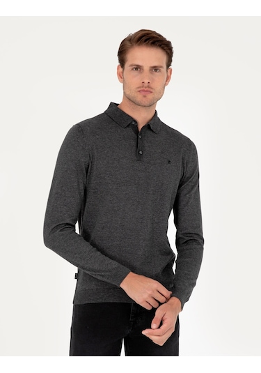 Pierre Cardin Erkek Antrasit Melanj Kazak /triko 50296623-vr081 Antrasit Melanj