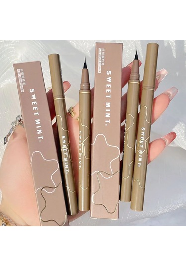 Su Geçirmez Likit Eyeliner Kaş Kolay Renk Tere Dayanıklı Kaş Kalemi 0.05 Mm 04 Gray Brown 002