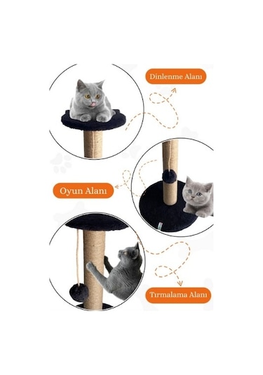 Reyo Pet Stepli Kedi Tırmalama Tahtası Siyah