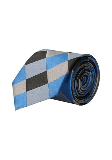 Altınyıldız Classics Erkek Mavi - Kahverengi Desenli Klasik Su Geçirmez Nano Kravat 4A2121100093Mkvstn Çok Renkli