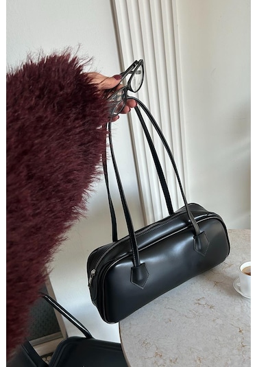 Boheme Vintage Baget Çanta - Siyah