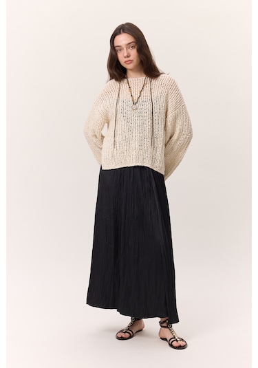 Crush Saten Etek Kömür Kömür Siyah