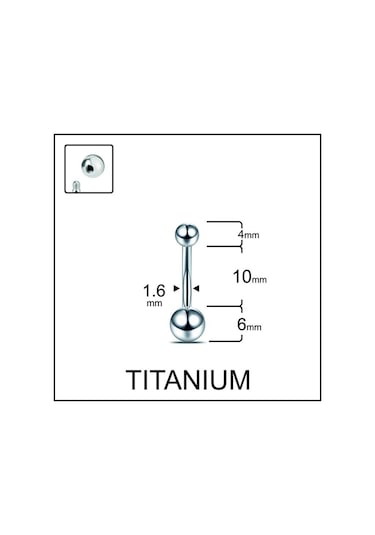 Yüksek Kalite G23 Titanium Top Modeli Titanyum Göbek Piercingi Gümüş