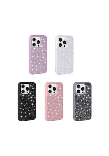 İphone Uyumlu 15 Pro Kılıf Parlak Taşlı Tasarım Zore Pırlanta Kapak Caselab