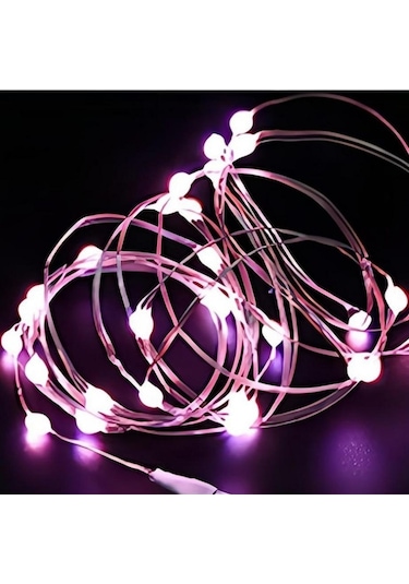 Pembe 1/2/3/5/10/20/30m Led Dize Işıklar Pil Bakır Tel Çelenk Lamba Açık  30m Pembe