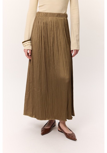 Crush Saten Etek Toprak Toprak Açık Kahverengi