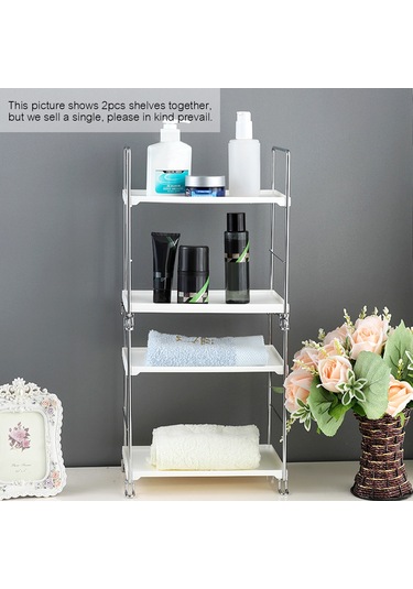 Moveevo Katlanabilir 2 Katlı Mutfak & Banyo Düzenleyici Raf - Beyaz & Gümüş Diğer