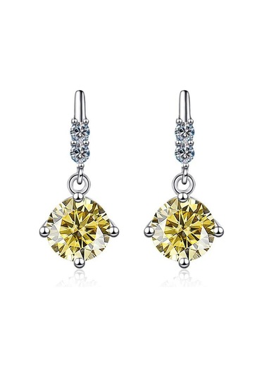 Beyaz Bague Ringen S925 Gümüş Mossan Pırlanta Saçaklı Hareketli Küpe Kız Arkadaşa Sevgililer Günü Hediyesi 0.5ct 2