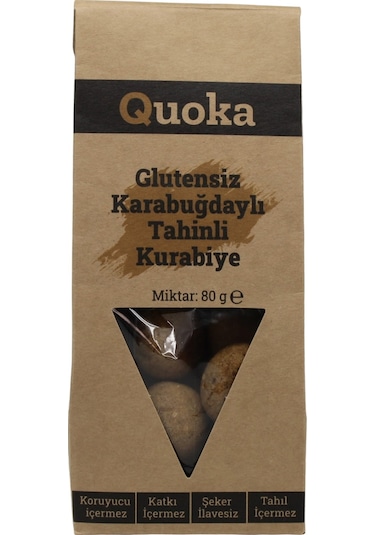 Quoka Glutensiz Rafine Şekersiz Tahinli Kurabiye 80 G