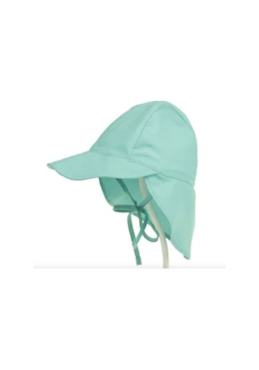 Petityu Upf50+ Uv Koruma Çabuk Kuruyan Ayarlanabilir Mint İnce Bebek Şapka 0-18 Ay Boyun Korumalı Yeşil