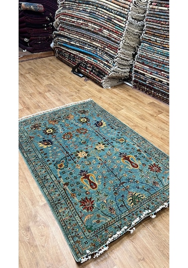 El Dokuma Afghan Halısı Mavi