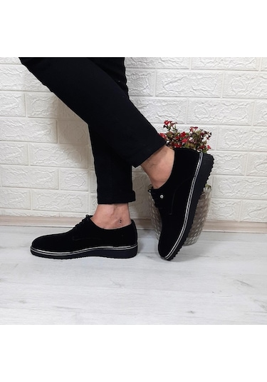 Tamboğa 670 Siyah Süet Hafif Rahat Erkek Günlük Ayakkabı Siyah