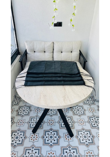 Bahçe Balkon Takımı Minder Kılıf Takımı 4 Adet Antrasit