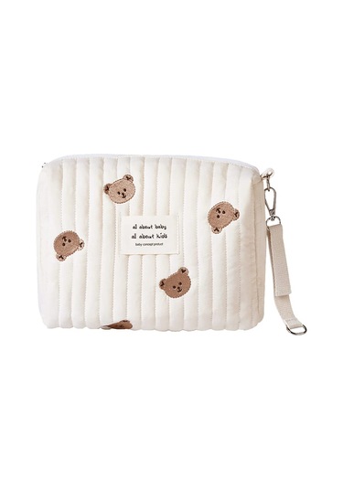 Reedark Bebek Bezi Çantası - Arabaya Takılabilir Depolama Çantası, Kancalı, Pamuk Malzeme, 25 17 10cm, Tek Kanca Mami Çantası Beyaz