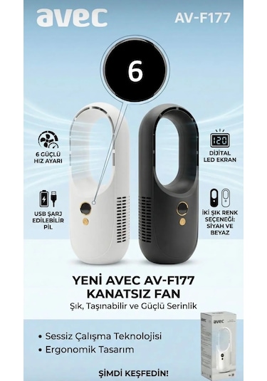Avec Av-f177 Dijital Ekranlı Usb Şarjlı Masaüstü Fan
