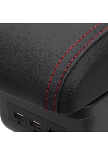 Siyah & Kırmızı Renault Clio 4 İçin Renault Clio 3 Iıı Iv İçin Araba Kol Dayama Kutusu Aksesuarları Depolama Usb Arayüzü Geri Çekilebilir