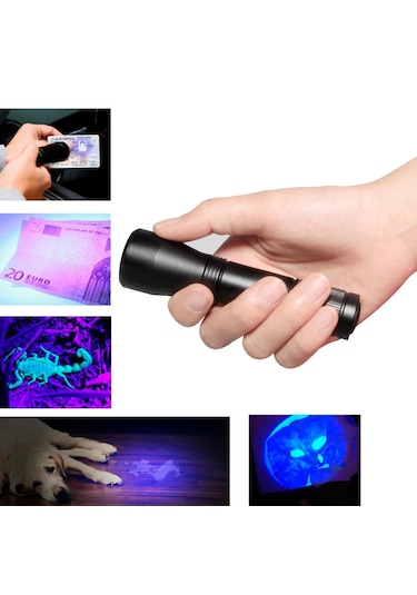 Seenergy Mor Işık El Feneri Evcil Hayvan İdrarı Tespiti Feneri Siyah