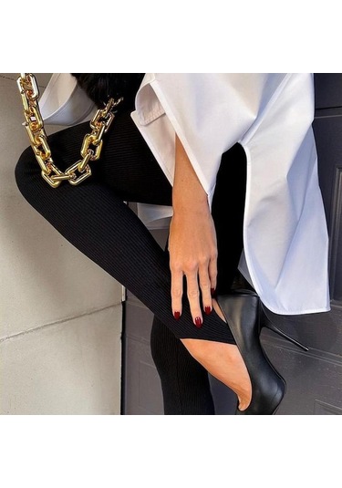 Novahub Bej Bej Nervürlü Örgü Tayt Kadın Yüksek Bel Pamuk Spor Temel Pantolon Rahat Bahar Yeni Tüm Maç Kadın Sıska Tayt Bej - S Bej