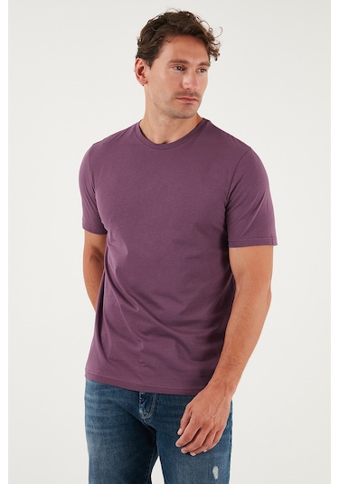 Buratti Pamuklu Regular Fit Bisiklet Yaka Erkek T Shirt 59020204 Mürdüm