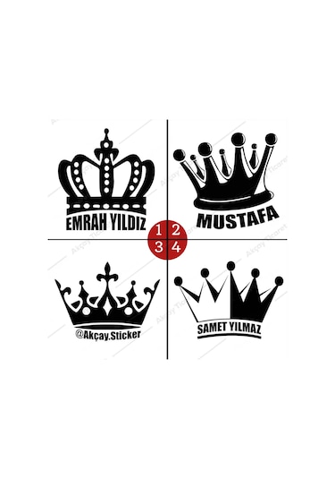 Isme Özel Taç Sticker Isim Sticker Oto Sticker Yazı Araba Sticker